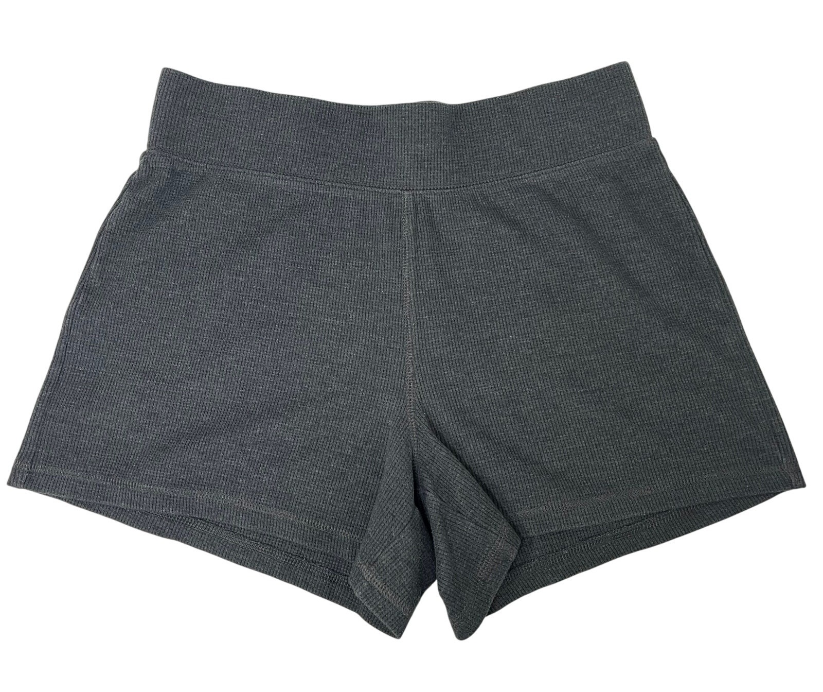 Old Navy Panther Gray Ribbed Thermal Mid Rise Shorts Size S
